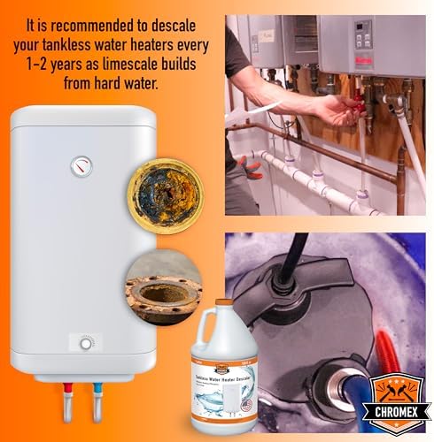 Chromex NSF Certified Tankless Water Heater Descaling Solution | Highly Effective Descale, 1 gallon - Image 7