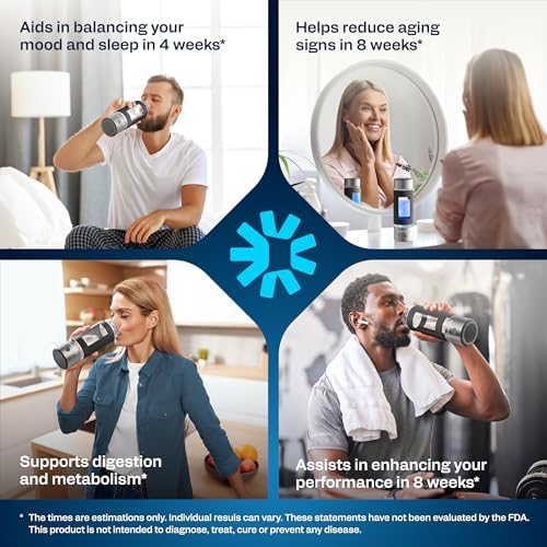 Hydrogen Water Bottle | Large 16.2 oz (480 ml) Hydrogen Water Bottle Generator 3000ppb | Hydrogenator Machine | SPE/PEM Hydrogenated Ionizer Generator (Steel w/Black) - Image 6