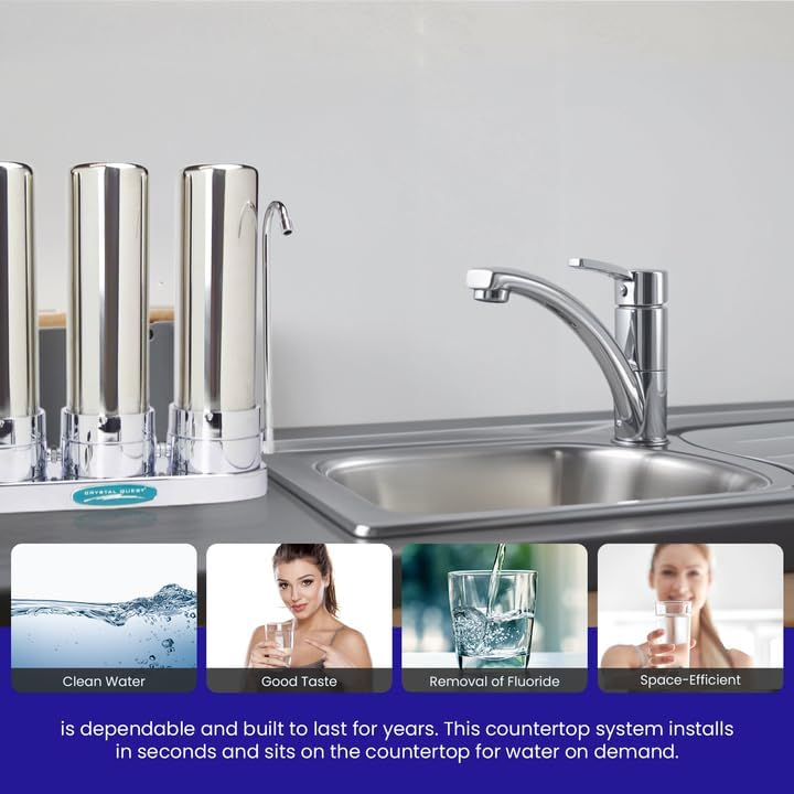 Smart Countertop Water Filter System | Crystal Quest (Triple, Stainless Steel) - Image 5