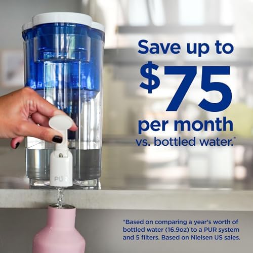 PUR 30-Cup Countertop Water Filter Dispenser for Fridge, White/Blue - Image 5