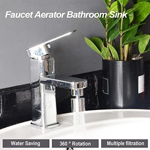 Faucet Extender 360° Swivel Faucet Aerator Female Thread Chrome Solid Brass Kitchen Sink Aerator and Bathroom Sink Filter, 55/64in Aerator for Sink Faucet with 15/16 Inch-27UNS male Thread Adapter - Image 4