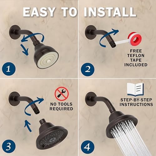 Aqua Elegante Massage Shower Head With Mist - 2.5 GPM - Oil-Rubbed Bronze - Image 5