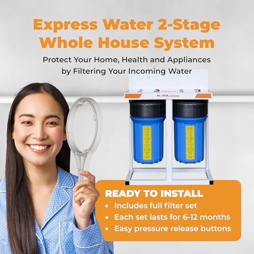 Rotek Water Systems Whole House Water Filtration System | 2-Stage Water Filter System | SED & ACB | Clean Drinking Water | Sediment & Carbon Filter | 10 Inch - Image 2