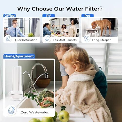 iSpring CT10-W Countertop Water Filter, Multi-Layer Faucet Water Filter System with Versatile Faucet Adapter, Reduces Heavy Metals, Bad Odor, and Chlorine, White - Image 5