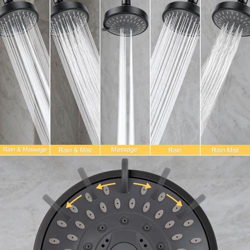 AISOSO High Pressure Rain Shower Head 5 Modes 4.1 Inch Oil Rubbed Bronze - Image 4