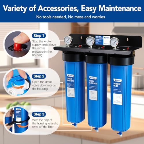 WF3-01 PRO 3-Stage Whole House Water Filtration System, Reduces Lead, Mercury, Arsenic, Cadimum, Chromium, PFAS (PFOA/PFOS), Chlorine, Sediment, Odor & VOCs - Image 7