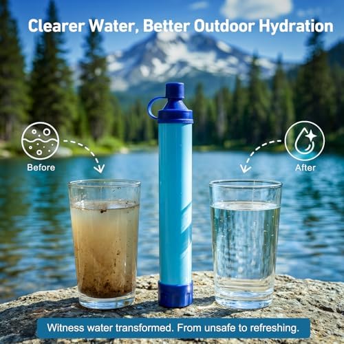 2 Pack Water Filter Straw, Long-Life Personal Purifier for Camping & Hiking - Image 3