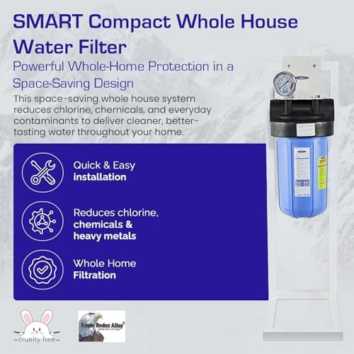 Crystal Quest Compact Whole House Water Filter, Smart Series (3-6 GPM | 1-2 People) - with Stand - Image 2
