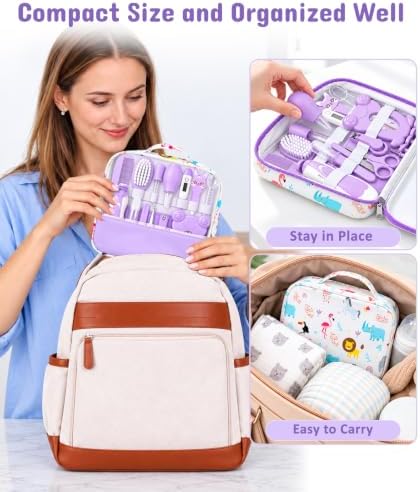 YASEW Baby Grooming Kit with Electric Nail Trimmer, Baby Shower Gift Purple - Image 7