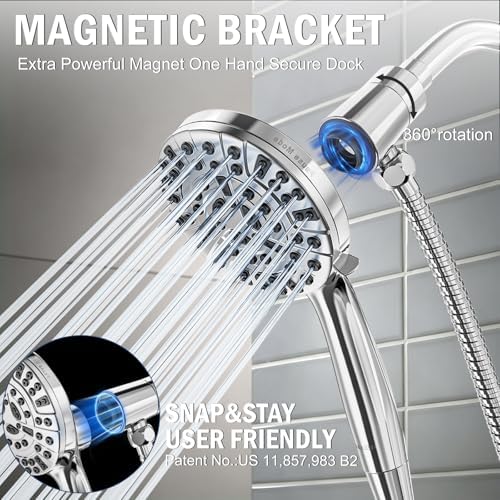 BESAQUO 9 Settings High Pressure Magnetic Shower Head with Handheld - Image 2