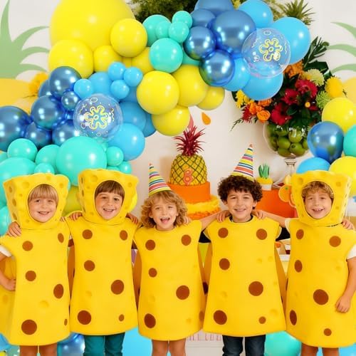 Amandir 153pcs Blue and Yellow Balloons Arch Garland Kit Different Sizes - Image 5