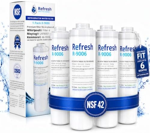 Refrigerator Water Filter Replacement for Whirlpool UKF8001, 4-Pack by RefreshMyWater