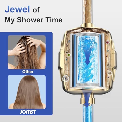 25 Stages Shower Filter with 3 Cores - Maximize Shower Sediment Filtration & Reduce 97.45% Chlorine in Shower Water - For Softer Skin & Shinier Hair - Gold - Image 3