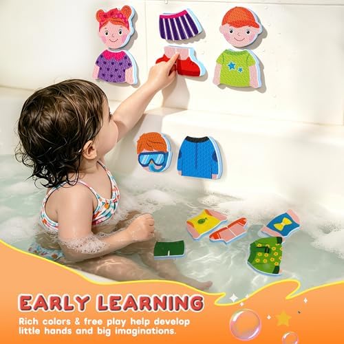 Baby Bath Toys for Kids Ages 1-3,32PCS Dress Up Foam Bath Toys - Image 4