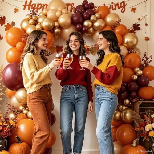 Burgundy Fall Balloon Arch Kit for Autumn Thanksgiving Party Decorations - Image 5