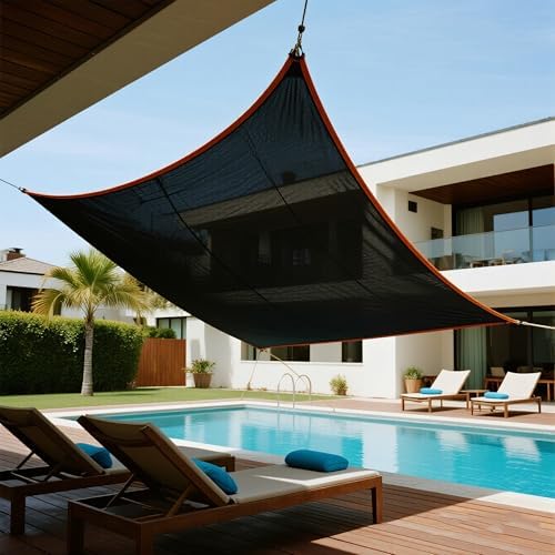 winemana 20 x 20 FT Black Shade Cloth, Durable Mesh Tarp Garden Sun Shade - Image 4