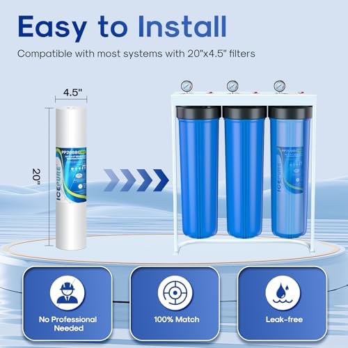 ICEPURE 20 Micron 4.5" x 20" Whole House Sediment Water Filter, 3PACK - Image 7