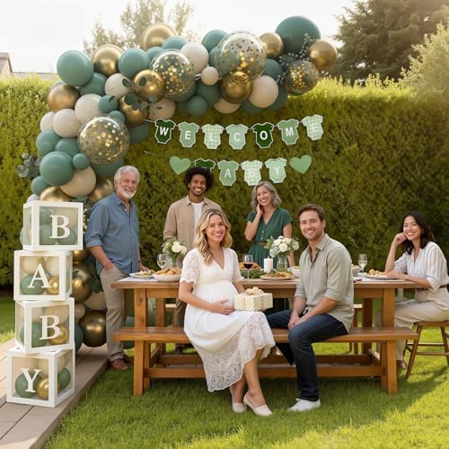 Sage Green Baby Shower Decorations 114 PCS - Image 5