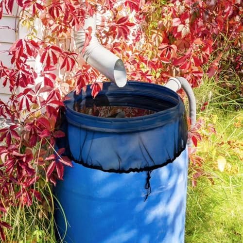 Mesh Cover for Rain Barrel 47 Inch Tear-Resistant Rain Barrel Cover Net with Drawstring Outdoor Butt Net to Keep Leaves and Debris Out Black - Image 6