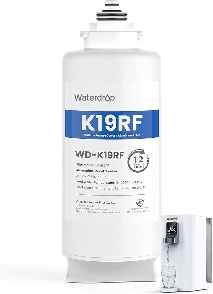 Waterdrop K19RF Replacement for K19-S and K19-H System, 12-Month Lifetime by Waterdrop