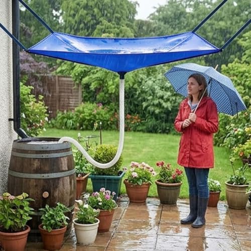Rainwater Collection System with Hose and Water Diverter Tarp - Image 5