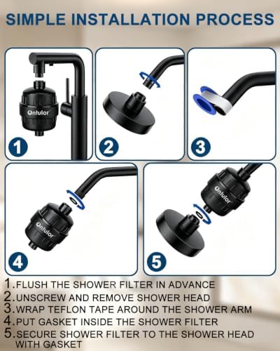 Ontulor Heavy Duty Shower Head Filter For Hard Water(Matt Black) - Image 6