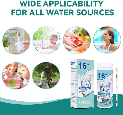Drinking Water Testing Kits(100 Strips)-16 in 1 Well&Household Tap&Natural Water Quality Test with Hardness,Chlorine,Copper,Iron,Lead,pH,Etc. - Image 5