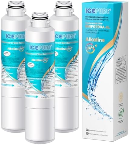 ICEPURE Alkaline DA29-00020B Refrigerator Water Filter Replacement for Samsung HAF-CIN/EXP HAF-CIN, DA29-00020A/B, DA29-00020B-1, 46-9101, RF28HMEDBSR, RF263BEAESR, HDX FMS-2, Enhances PH, 3Pack by ICEPURE