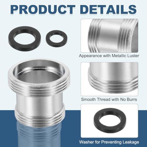 uxcell Faucet Aerator Adapter,M20 Male to M22 Male Brass Faucet Adapter - Image 3