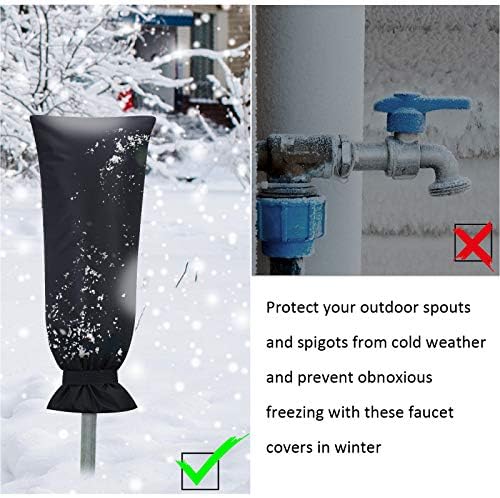Frienda 1 Pcs Outdoor Faucet Cover for Winter Freeze Protection Large,Black - Image 3