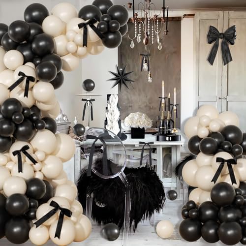Black and Sand White Balloon Arch Kit for Birthday Decor - Image 5