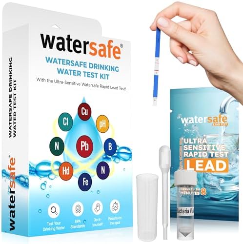 Watersafe The Original Water Testing Kit for Drinking Water, Well and Tap Water, Sensitive Lead in Water Test, Bacteria, Hardness, pH, Nitrates, Easy Instructions, Lab-Accurate Results, 1 Kit by Watersafe
