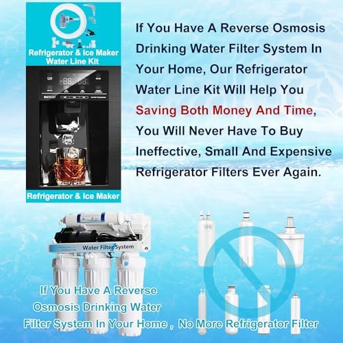 Ice Maker Refrigerator Water Line Kit, Brass T Valve 25ft 1/4" OD Tubing - Image 4