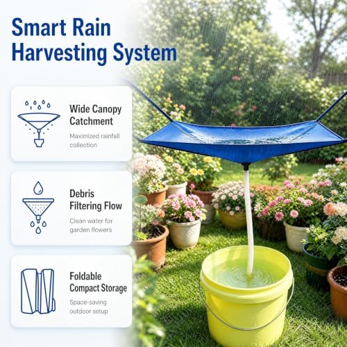 Rainwater Collection System with Hose, Rain Catcher Water Diverter (2PC) - Image 2