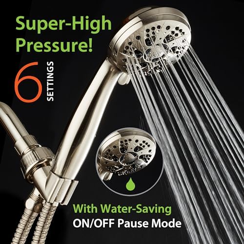 AquaDance High Pressure Luxury 6-mode Spiral Ergonomic Handheld Shower Head - Image 2