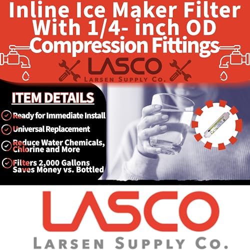 LASCO 37-1821 Ice Maker Inline Filter with 1/4-Inch Compression Connection, 2-Inch x 10-Inch , White - Image 4