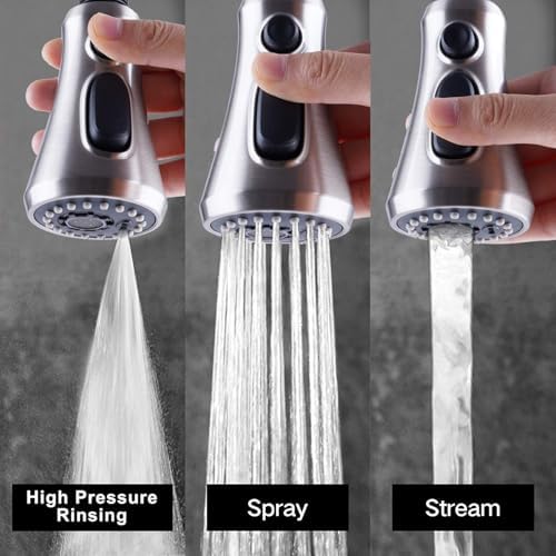 Hibbent Pull Down Spray Head for Kitchen Faucet, 3-Function Sink Nozzle - Image 2