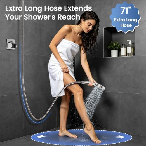 FEELSO Shower Head with Handheld Combo, 8" High Pressure Double Shower Head - Image 4