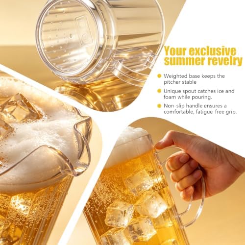Plastic Beer Pitcher with Handle for Water Tea - Image 3