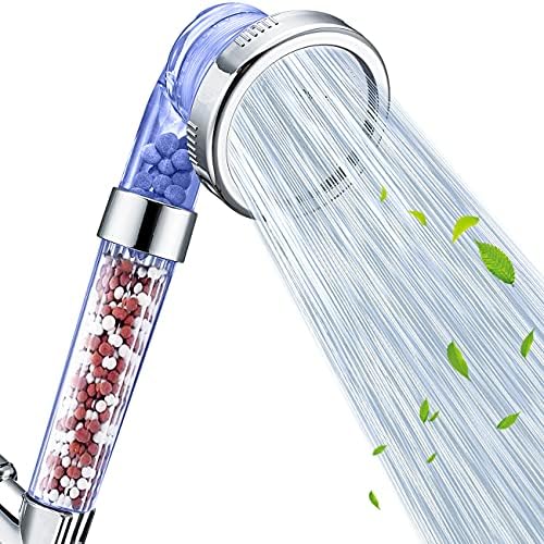 Nosame Shower Head, Filter Filtration High Pressure Water Saving 3 Mode Function Spray Handheld Showerheads 1.6 GPM for Dry Hair & Skin SPA by Nosame