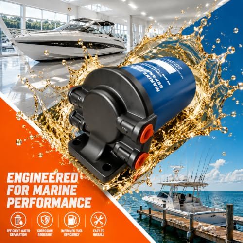 10 Micron Fuel Water Separator Kit with Filter Base & Brass Fittings Compatible with Yamaha MAR-FUELF-IL-TR, Sierra 18-7866, Mallory 9-37807, Marine Outboard Motors - Image 2