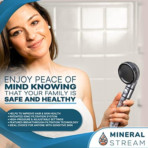 MineralStream Ionic Shower Head 2.0 | High Pressure Water Saving Showerhead with Filter Beads | Eco Water Spa Shower Heads for Hair & Skin Health - Image 2