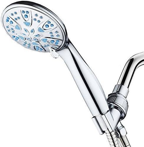AquaDance 5514 Antimicrobial – Anti-Clog High-Pressure 6-Setting Hand Microban Nozzle Protection from Growth for Stronger Shower 3 Color Choices, Aqua Blue Jets,4 Inch by AquaDance
