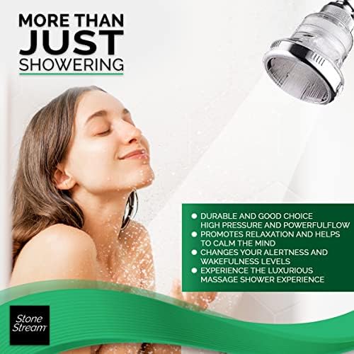 StoneStream Filtered Wall Shower Head for Hard Water, High Pressure - Image 4