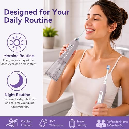 H2ofloss Electric Toothbrush and Water Flosser Combo, 2-in-1 Oral Care Kit - Image 5