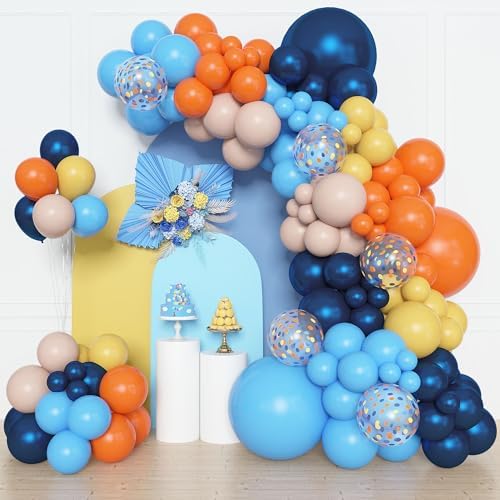 Amandir 153pcs Blue Orange Balloon Garland Arch Kit Different Sizes by Amandir