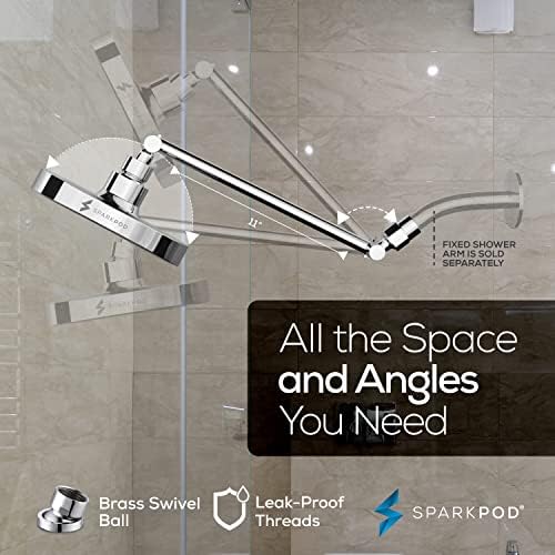 SparkPod 6" Round Rain Shower Head with 11" Shower Arm - Image 5