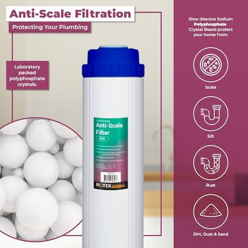 Rotek Water Systems Whole House Water Filtration Set | 3-Stage Water Filter System | 2SED, 2PHO, 2ACB | Clean Water | Sediment, Carbon Block, & Polyphosphate Anti-Scale Filter | 2y Supply | 20 Inch - Image 5
