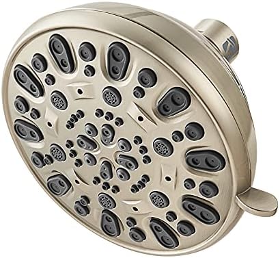 High Pressure Shower Head VMASSTONE 4.7" Rain Fixed Showerhead 7-Spray Setting with Adjustable Brass Swivel Ball Joint - Excellent Replacement for Your Bath Shower Head (FM-001 Brushed Nickel) by VMASSTONE