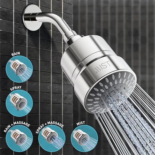 Mist Shower Filter Head for Hard Water Improves Skin, Hair, and Nails - 5 Modes High Output Filtered Shower Head with Filter Softens Water and Removes Chlorine and Heavy Metals, Chrome - Image 5